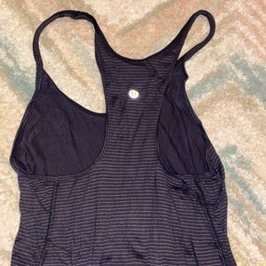 Black and White striped Lululemon Tank top